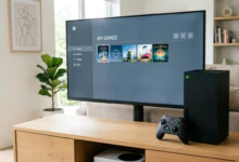 Xbox Game Pass additions-An Xbox Series X console and wireless controller beside a display screen showing the Xbox Game Pass library menu for August 2026.